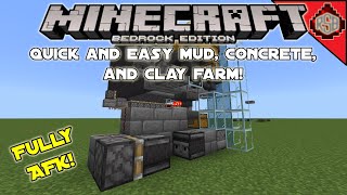 Полностью AFK Ферма грязи, бетона и глины! (издание Minecraft Bedrock)