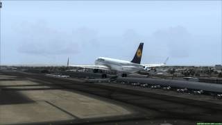 Lufthansa A320-200 on final approach Dubai Airport