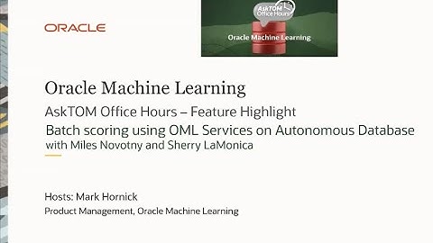OML Services Batch Scoring on Autonomous Database