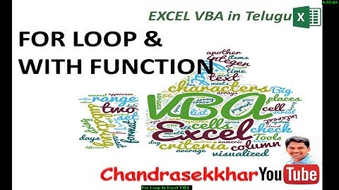 Excel VBA in Telugu - For Loop/Wiith