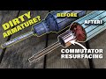 How to clean trolling motor armature  commutator resurfacing