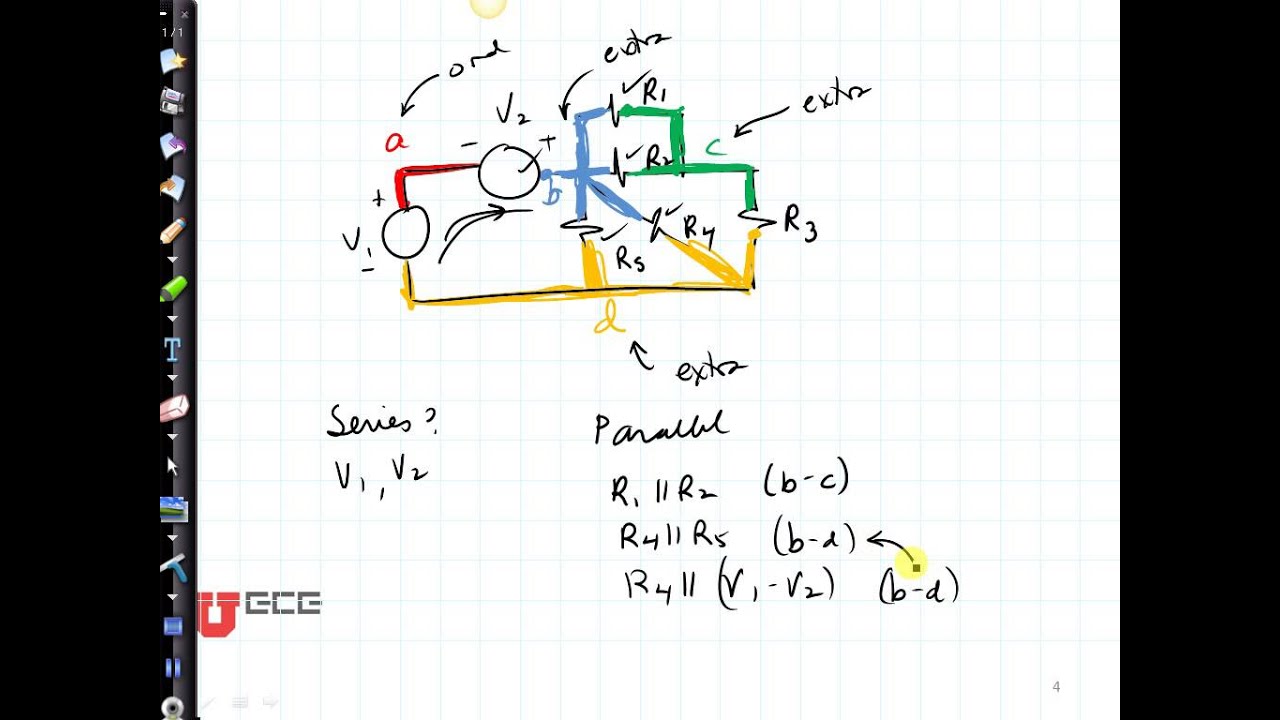 Circuits: How to tell if something is in parallel? - YouTube circuit diagram in parallel 