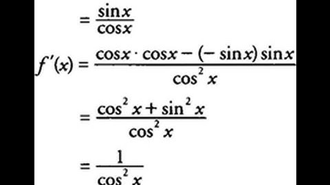 What is the derivative of tan(x)?