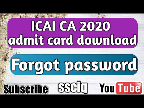 ICAI CA Exam Admit card Download 2020 | Forget login password then watch till last | ssciq