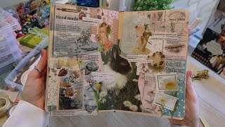 ASMR decorating my journal - spring collage 🌸🎀