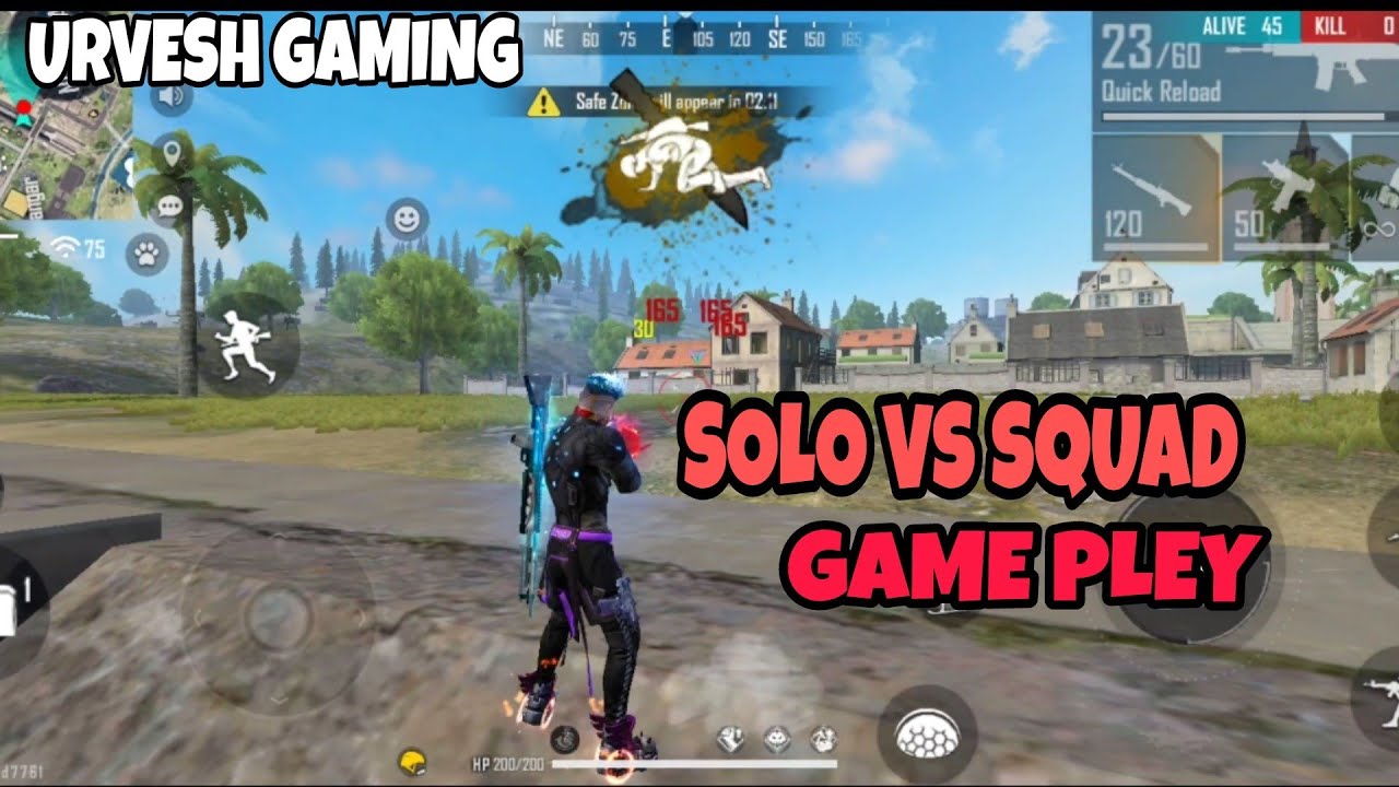 SOLO VS SQUAD FULL RUSH GAMEPLAY ||URVESH URVESH || GARENA FREE 🔥 OP GAMEPLAY