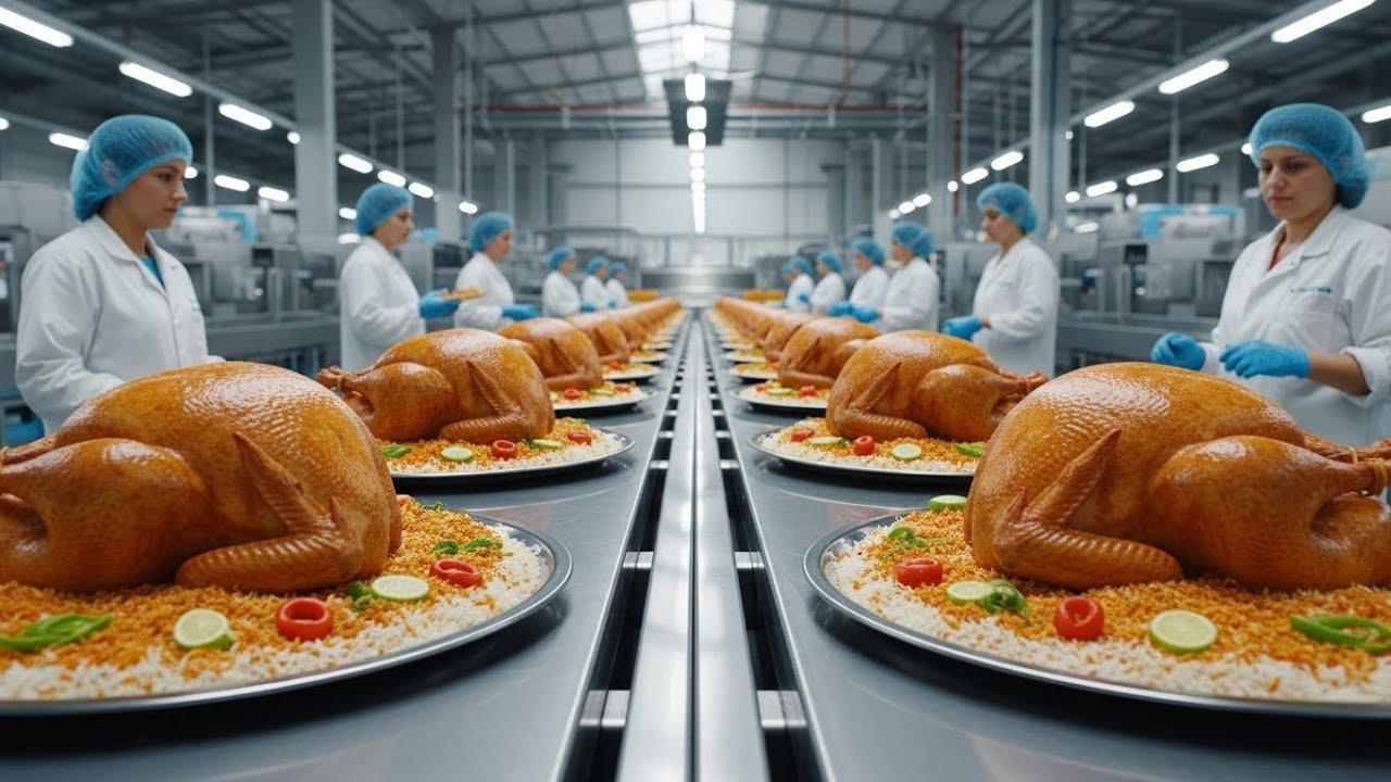 Most Satisfying Mega Food Factory! How world largest Biryani made is | Amazing Food Production LINE