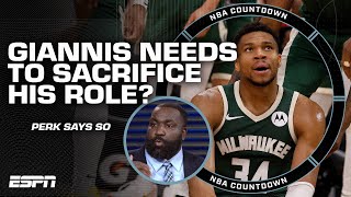 Giannis needs to SACRIFICE some of his role to Damian Lillard! - Kendrick Perkins on the Bucks 👀