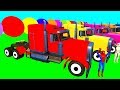 FUN LEARN COLORS Spiderman TRUCKS w SUPERHEROES Car Transportation for kids