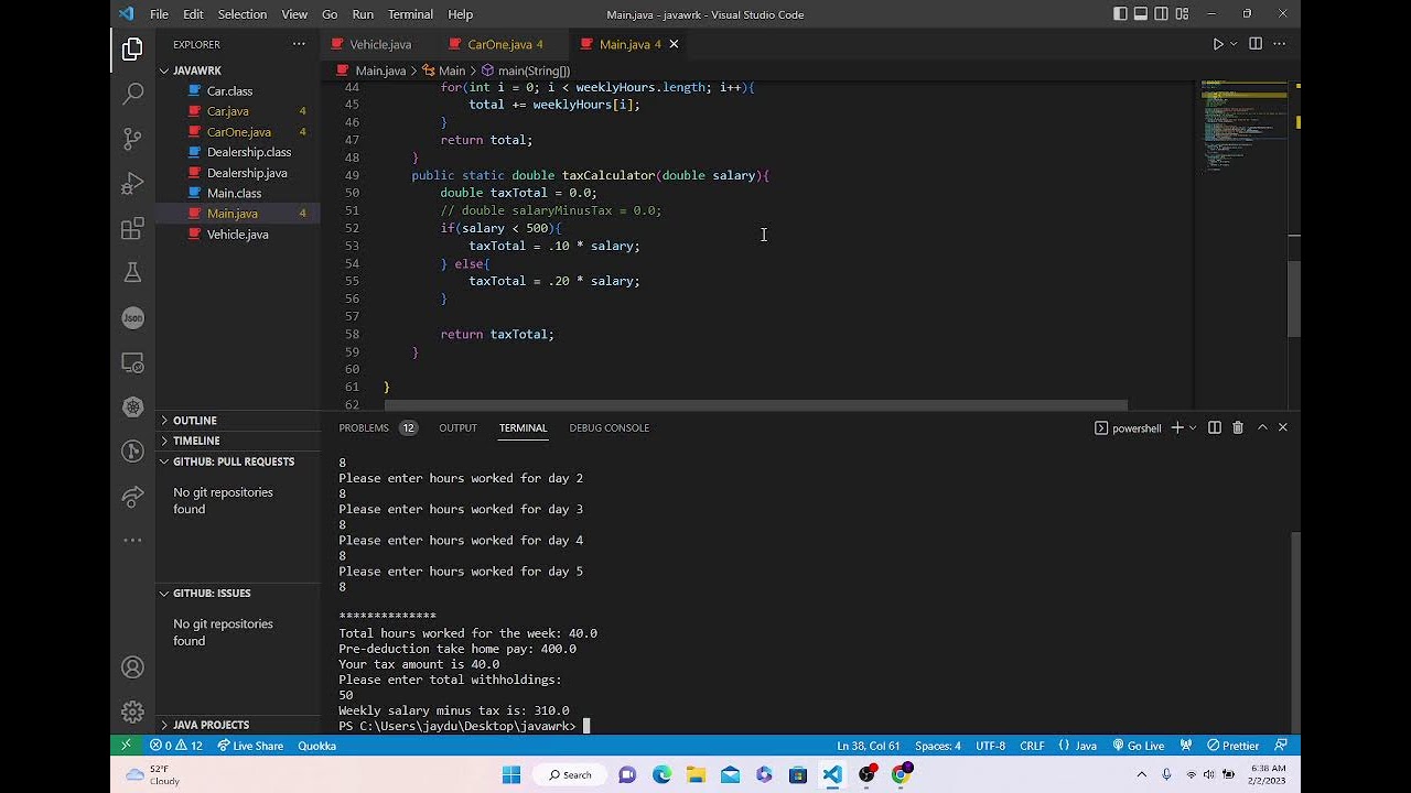 daily java practice - various beginner java exercises