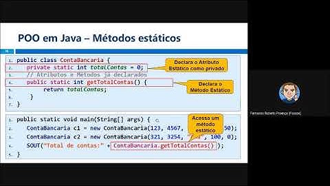 POO - Aula 03 - Atributos e métodos estáticos e Atributos e métodos finais