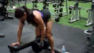 Erin Stern demonstrates 3 quick back exercises using dumbbells and