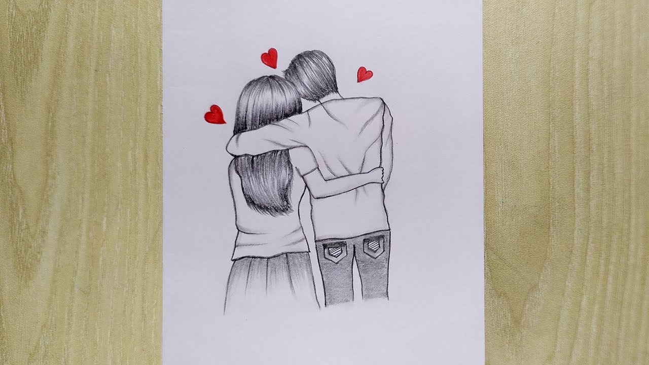 How to draw A Romantic couple for beginners / Awesome ideas for couple  drawing 