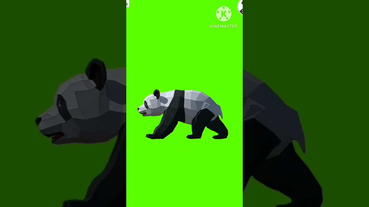 green screen # video # Panda # left # walk # free