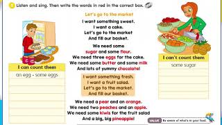 Year 4 CEFR English Get Smart Plus 4 Module 5 Eating right Textbook page 49 songs