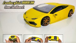 AMAZING‼️Cara Membuat Miniatur LAMBORGHINI HURACAN bahan Dari kardus, HANDMADE.