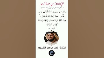 الآية( 18) من سورة الرعد //القارئ الشيخ أبو بكر الشاطري.