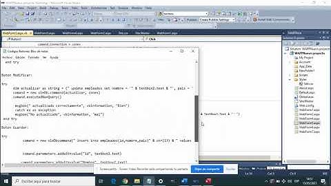 Como crear los botones Buscar, Modificar y Guardar en mi proyecto ASP.net