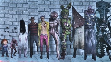 Dead By Daylight - All Killer Heights (Accurate Comparison)