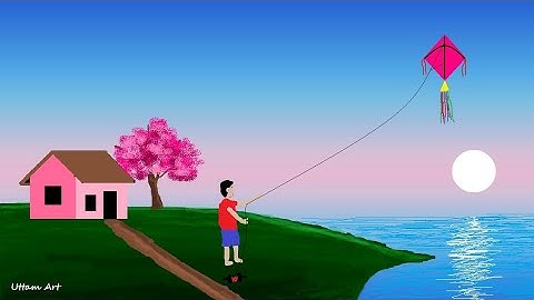 Makar sankranti Drawing | How to draw in computer | paint in computer | ms paint drawing |