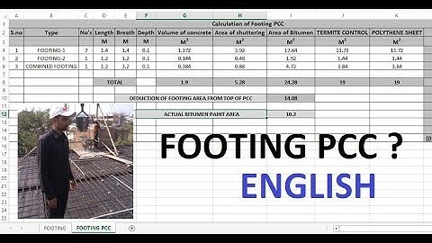 HOW TO CALCULATE FOOTING PCC QUANTITIES? IN ENGLISH