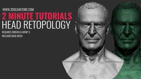 2 Minute Tutorial - 3D Head Scan Retopology for cleanup
