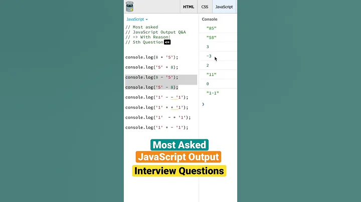 (Q-5) Most Asked JavaScript Output Interview Questions #interview #frontend #react #reactnative