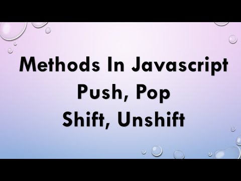 push, pop, shift, unshift methods in arrays in JS!