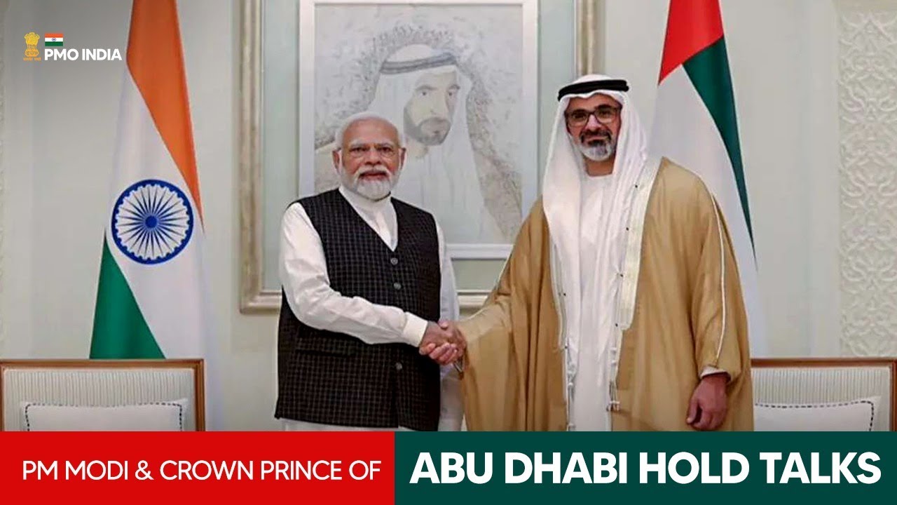 PM Narendra Modi & Crown Prince of Abu Dhabi, Al Nahyan at Hyderabad ...