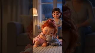 A big storm is outside… ⛈️Ruby's little gray kitten is scared by the thunder. 🐱💔 | MiniMio Kids