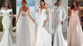 100+ Stunning Wedding Dress Styles: A-line, Mermaid, High Neck, Detachable Skirts \& Sheath Dresses