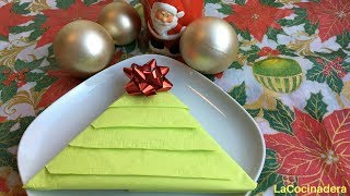 Tips de Cocina: Servilleta en Forma de Arbolito de Navidad - LaCocinadera