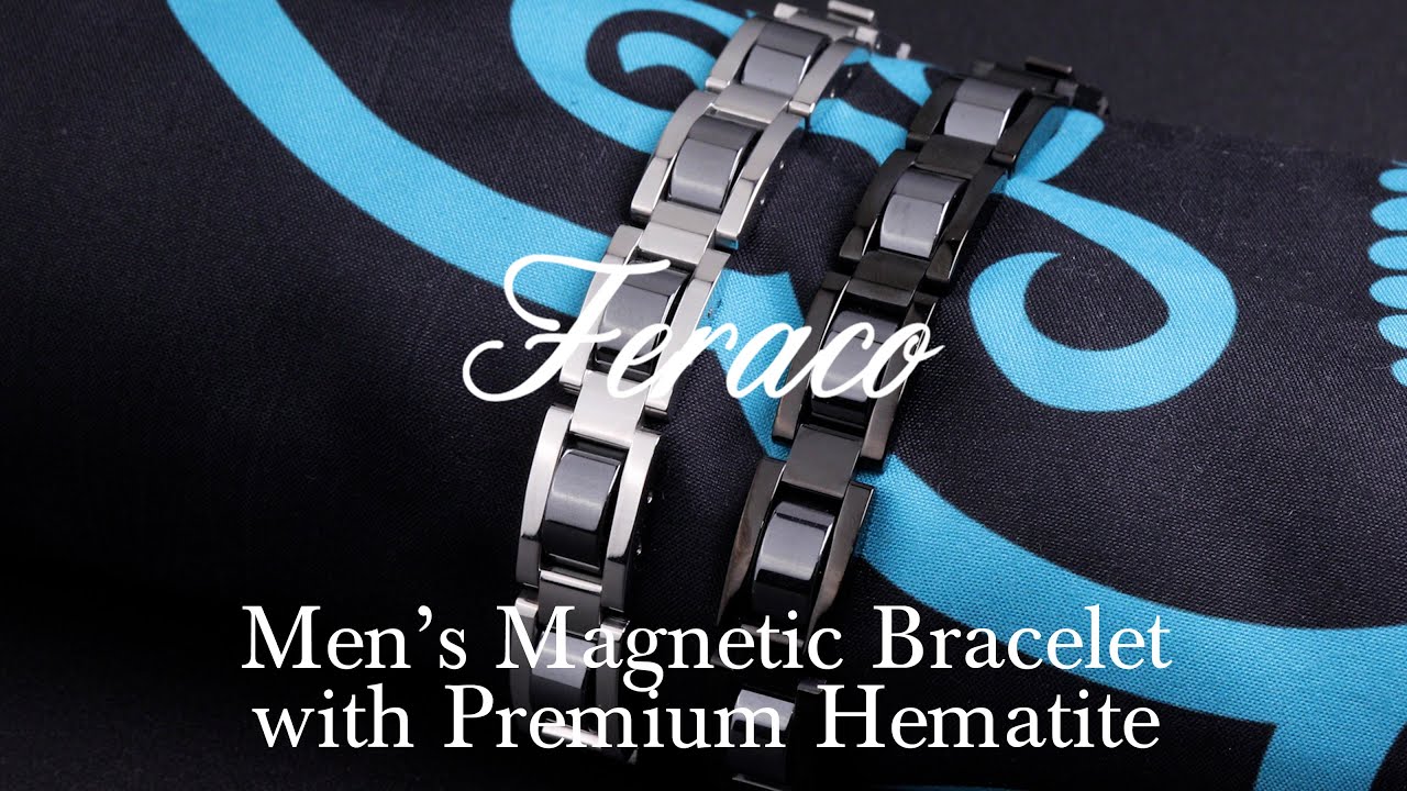 Feraco Mens Bracelets Classic Balck Stainless Steel
