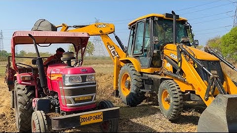 Jcb 3dx Eco Xpert Working With Tractors For Home Construction | Mahindra YUVO 415 DI | Jcb Video