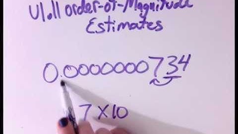 Order of Magnitude Estimates