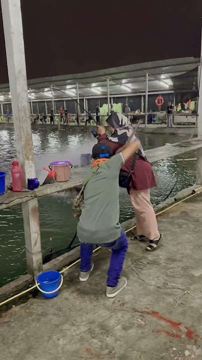 Makcik Strike MJ di Kolam Sealion 3a #makcik #mancing #angler #kolam