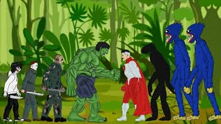 Omni Man VS The Hulk, Jason Voorhees, Jeff The Killer, Michael Myers VS Huggy - Drawing Cartoon2