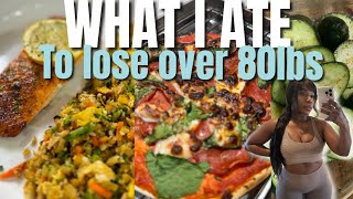 What I ate to lose 80 lbs! This actually helped me lose 80lbs! What I eat in a day to lose weight.