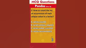 Part 13 - Pandas MCQ Questions | Data Science MCQ Questions