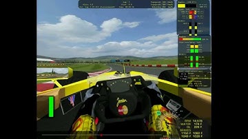 Cockpit View and Telemetry Jordan 199 at Silverstone [rFactor]
