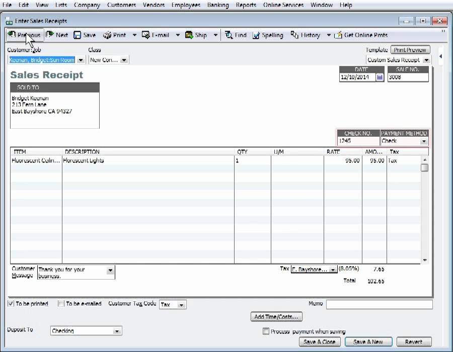 quickbooks-training-sample-sales-receipts-youtube