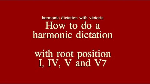 H01 How to do a harmonic dictation