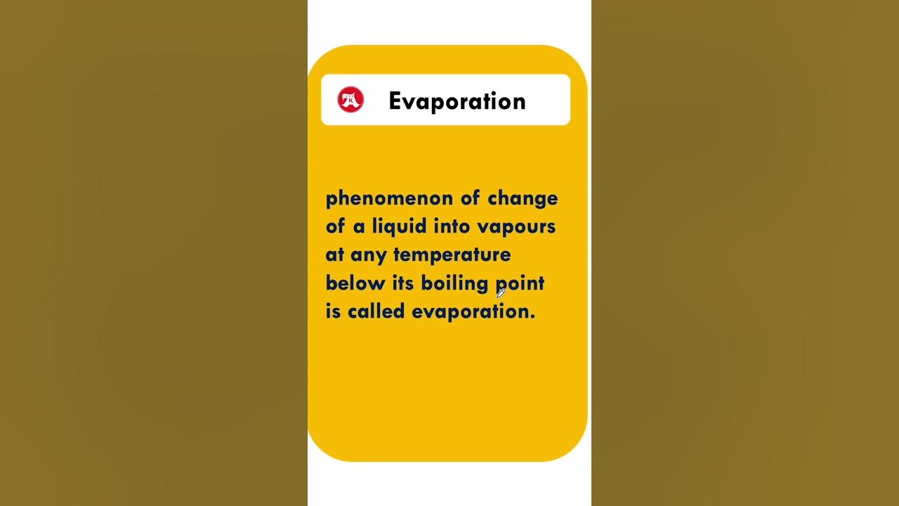 Evaporation class 9 by Dear Science What is Evaporation Why