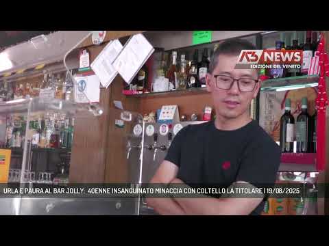 URLA E PAURA AL BAR JOLLY:  40ENNE INSANGUINATO MINACCIA CON COLTELLO LA TITOLARE | 19/08/2025