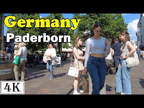 Walking in the city of Paderborn, Germany 【4K】