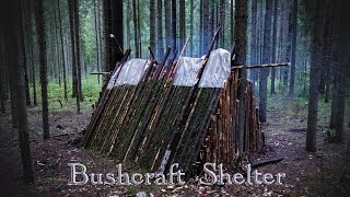 Видео Построили Шалаш в Лесу. Бушкрафт. (автор: Ипатыч и Михалыч)
