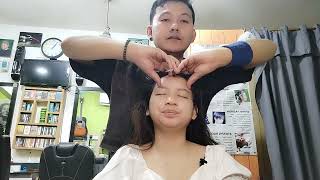 kaka virra dari puri  kembangan ,pie pengen head massage + creambath dan scrup wajah dan krek plong