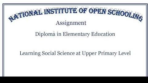 NIOS DELED Course 509 - 510 Assignment Cover Page