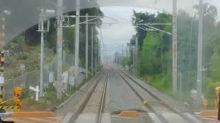 前面展望 城陽→新田 210717 221系  JR奈良線複線化工事の進捗  front window view, construction of double-tracking