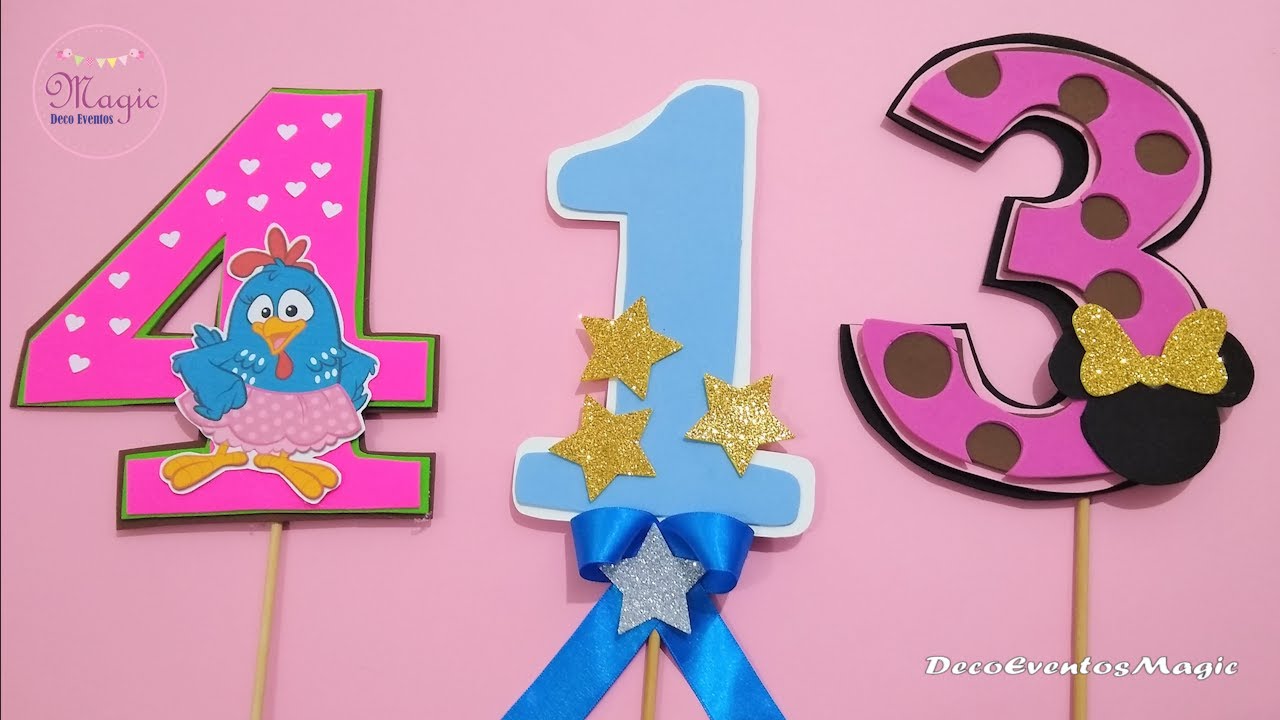 Números decorados para cumpleaños / Decorated numbers for birthdays 